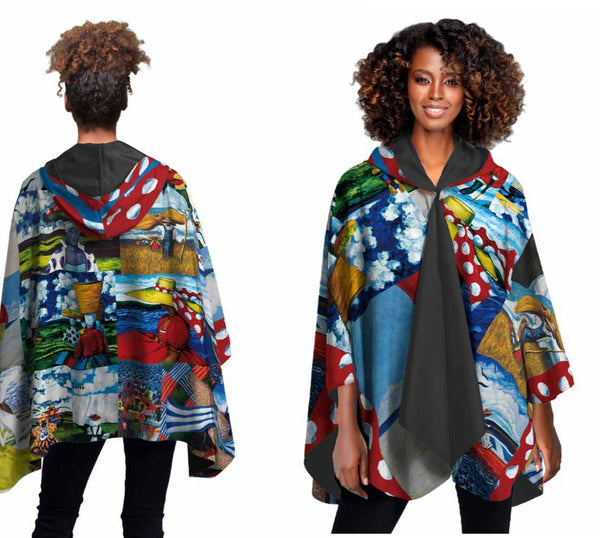 All weather reversible Jonathan Green cape